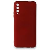 Nevarium Dtech Huawei P Smart Pro / Y9S Uyumlu Kılıf Yumuşak Dokulu Silikon Bordo