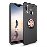 Nevarium Dtech Huawei P20 Lite Uyumlu Kılıf Yüzüklü Silikon Range Siyah-Gold