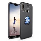 Nevarium Dtech Huawei P20 Lite Uyumlu Kılıf Yüzüklü Silikon Range Siyah-Mavi