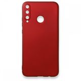 Nevarium Dtech Huawei P40 Lite E Uyumlu Kılıf Yumuşak Dokulu Silikon Bordo