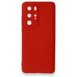 Nevarium Dtech Huawei P40 Pro Uyumlu Kılıf Yumuşak Dokulu Silikon Kırmızı