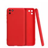 Nevarium Dtech Huawei Y5P Uyumlu Kılıf Yumuşak Dokulu Silikon Kırmızı