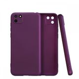 Nevarium Dtech Huawei Y5P Uyumlu Kılıf Yumuşak Dokulu Silikon Mürdüm