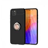 Nevarium Dtech Huawei Y5P Uyumlu Kılıf Yüzüklü Silikon Range Siyah-Gold