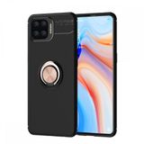 Nevarium Dtech Oppo A73 Uyumlu Kılıf Yüzüklü Silikon Range Siyah-Gold