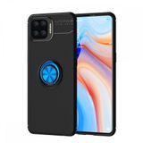Nevarium Dtech Oppo A73 Uyumlu Kılıf Yüzüklü Silikon Range Siyah-Mavi
