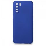 Nevarium Dtech Oppo A91 / Reno 3 Uyumlu Kılıf Yumuşak Dokulu Silikon Lacivert