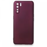 Nevarium Dtech Oppo A91 / Reno 3 Uyumlu Kılıf Yumuşak Dokulu Silikon Mürdüm