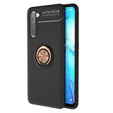 Nevarium Dtech Oppo A91 / Reno 3 Uyumlu Kılıf Yüzüklü Silikon Range Siyah-Gold