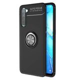 Nevarium Dtech Oppo A91 / Reno 3 Uyumlu Kılıf Yüzüklü Silikon Range Siyah