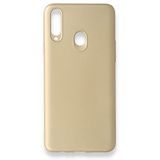 Nevarium Dtech Samsung Galaxy A20S Uyumlu Kılıf Yumuşak Dokulu Silikon Gold