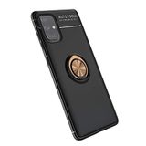 Nevarium Dtech Samsung Galaxy A71 Uyumlu Kılıf Yüzüklü Silikon Range Siyah-Gold