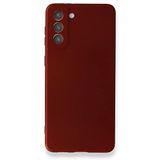 Nevarium Dtech Samsung Galaxy S21 Plus Uyumlu Kılıf Yumuşak Dokulu Silikon Bordo