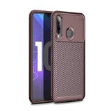 Nevarium Huawei Honor 20 Lite Uyumlu Kılıf Karbon Dokulu Silikon - Kahverengi