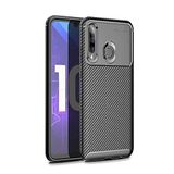 Nevarium Huawei Honor 20 Lite Uyumlu Kılıf Karbon Dokulu Silikon - Siyah