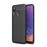 Nevarium Huawei Honor 8C Uyumlu Kılıf Deri Dokulu Kamera Korumalı Silikon - Siyah