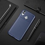 Nevarium Huawei Honor 8C Uyumlu Kılıf Karbon Dokulu Silikon - Lacivert