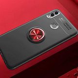 Nevarium Huawei Honor 8C Uyumlu Kılıf Yüzüklü Silikon Range - Siyah-Kırmızı