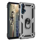 Nevarium Huawei Nova 5T Uyumlu Kılıf Tank Yüzüklü Yüksek Korumalı Silikon - Gri
