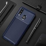 Nevarium Huawei P Smart 2019 Uyumlu Kılıf Karbon Dokulu Silikon - Lacivert