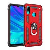 Nevarium Huawei P Smart 2019 Uyumlu Kılıf Tank Yüzüklü Silikon Kapak - Kırmızı