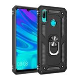Nevarium Huawei P Smart 2019 Uyumlu Kılıf Tank Yüzüklü Silikon Kapak - Siyah