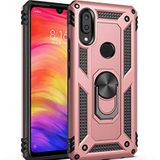 Nevarium Huawei P Smart 2019 Uyumlu Kılıf Tank Yüzüklü Yüksek Korumalı Silikon - Rose Gold