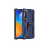 Nevarium Huawei P Smart 2021 Kılıf Tank Yüzüklü Yüksek Korumalı Silikon Sofya - Lacivert