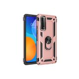 Nevarium Huawei P Smart 2021 Kılıf Tank Yüzüklü Yüksek Korumalı Silikon Sofya - Rose