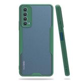 Nevarium Huawei P Smart 2021 Uyumlu Kılıf Arkası Mat Kamera Korumalı Silikon - Koyu Yeşil