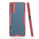 Nevarium Huawei P Smart 2021 Uyumlu Kılıf Arkası Mat Kamera Korumalı Silikon - Pembe