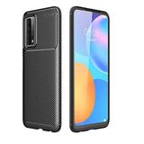 Nevarium Huawei P Smart 2021 Uyumlu Kılıf Karbon Dokulu Silikon - Siyah