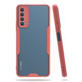 Nevarium Huawei P Smart 2021 Uyumlu Kılıf Mat Kamera Korumalı Silikon Platin - Pembe