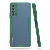 Nevarium Huawei P Smart 2021 Uyumlu Kılıf Mat Kamera Korumalı Silikon Platin - Yeşil