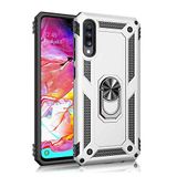 Nevarium Huawei P Smart Pro 2019 Uyumlu Kılıf Tank Yüzüklü Yüksek Korumalı Silikon - Gri