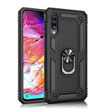 Nevarium Huawei P Smart Pro 2019 Uyumlu Kılıf Tank Yüzüklü Yüksek Korumalı Silikon - Siyah