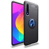 Nevarium Huawei P Smart Pro 2019 Uyumlu Kılıf Yüzüklü Silikon Range - Siyah-Mavi