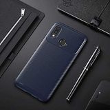 Nevarium Huawei P20 Lite Uyumlu Kılıf Karbon Dokulu Silikon - Lacivert