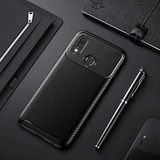 Nevarium Huawei P20 Lite Uyumlu Kılıf Karbon Dokulu Silikon - Siyah