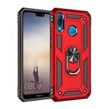 Nevarium Huawei P20 Lite Uyumlu Kılıf Tank Yüzüklü Yüksek Korumalı Silikon - Kırmızı
