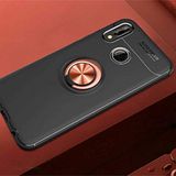 Nevarium Huawei P20 Lite Uyumlu Kılıf Yüzüklü Silikon Range - Siyah-Rose Gold