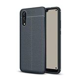 Nevarium Huawei P20 Uyumlu Kılıf Deri Dokulu Kamera Korumalı Silikon - Lacivert