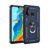 Nevarium Huawei P30 Lite Kılıf Tank Yüzüklü Yüksek Korumalı Silikon Sofya - Lacivert
