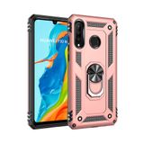 Nevarium Huawei P30 Lite Kılıf Tank Yüzüklü Yüksek Korumalı Silikon Sofya - Rose