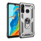 Nevarium Huawei P30 Lite Uyumlu Kılıf Tank Yüzüklü Yüksek Korumalı Silikon - Gri