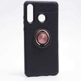 Nevarium Huawei P30 Lite Uyumlu Kılıf Yüzüklü Silikon Range - Siyah-Rose Gold
