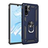 Nevarium Huawei P30 Pro Uyumlu Kılıf Tank Yüzüklü Yüksek Korumalı Silikon - Mavi