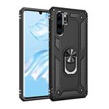 Nevarium Huawei P30 Pro Uyumlu Kılıf Tank Yüzüklü Yüksek Korumalı Silikon - Siyah