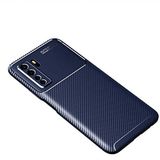 Nevarium Huawei P40 Lite 5G Uyumlu Kılıf Karbon Dokulu Silikon - Lacivert