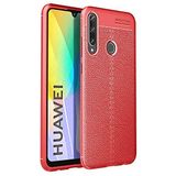 Nevarium Huawei P40 Lite E Uyumlu Kılıf Deri Dokulu Kamera Korumalı Silikon - Kırmızı
